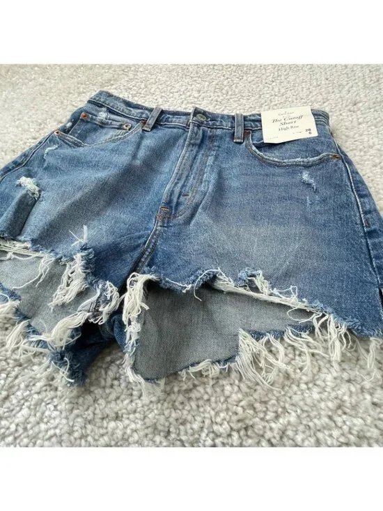 Abercrombie & Fitch The Cutoff Short High Rise Distress Womens 28/6 - Picture 7 of 9